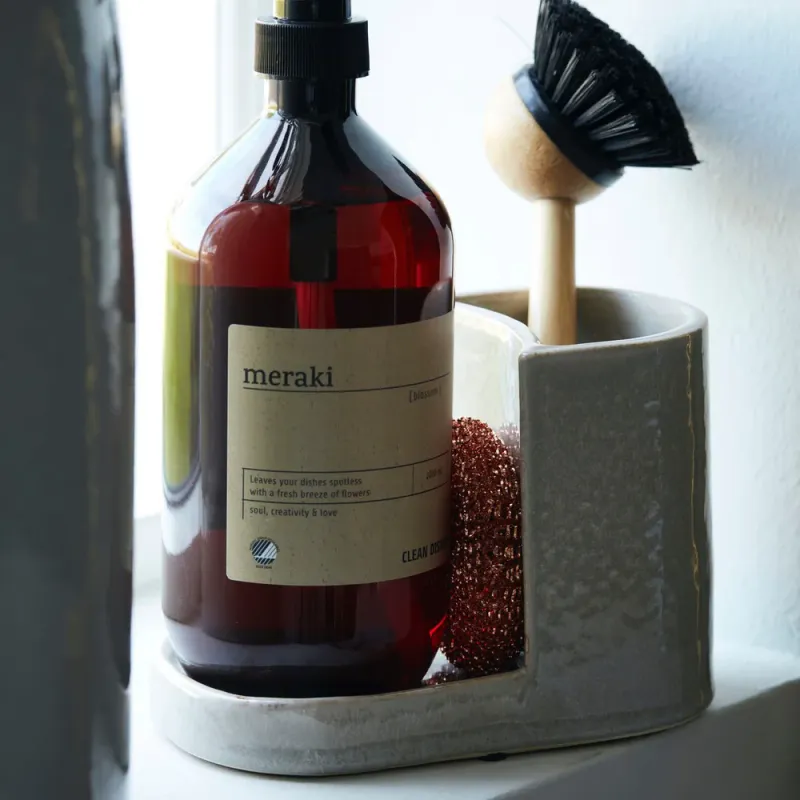 Meraki Børste og Såpeholder - MKDatura Shellish - Grey