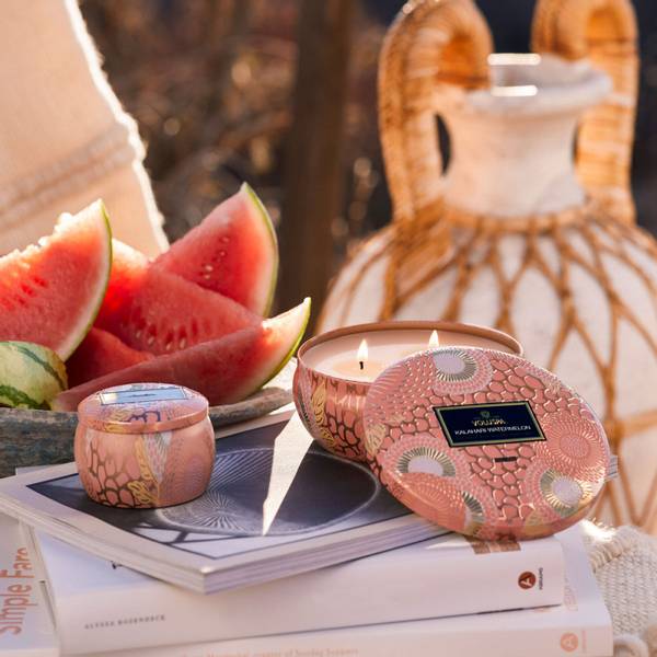 Voluspa Kalahari Watermelon 3-Wick Tin Candle 40timer